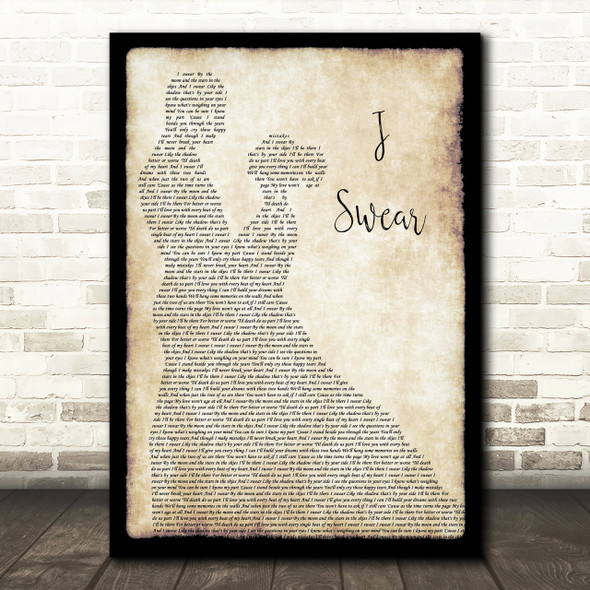 All 4 One I Swear Man Lady Dancing Song Lyric Quote Print