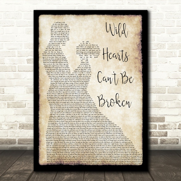 Pink Wild Hearts Can't Be Broken Man Lady Dancing Song Lyric Quote Print