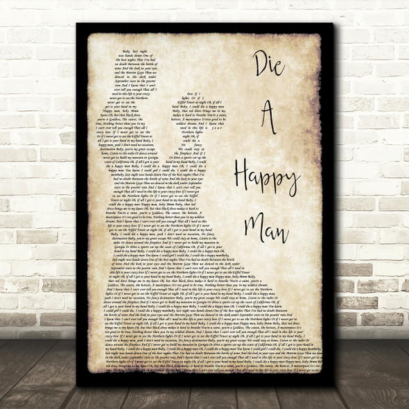 Thomas Rhett Die A Happy Man Man Lady Dancing Song Lyric Quote Print