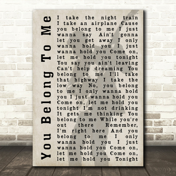 Bryan Adams You Belong To Me Shadow Song Lyric Quote Print