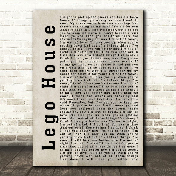 Ed Sheeran Lego House Shadow Song Lyric Quote Print