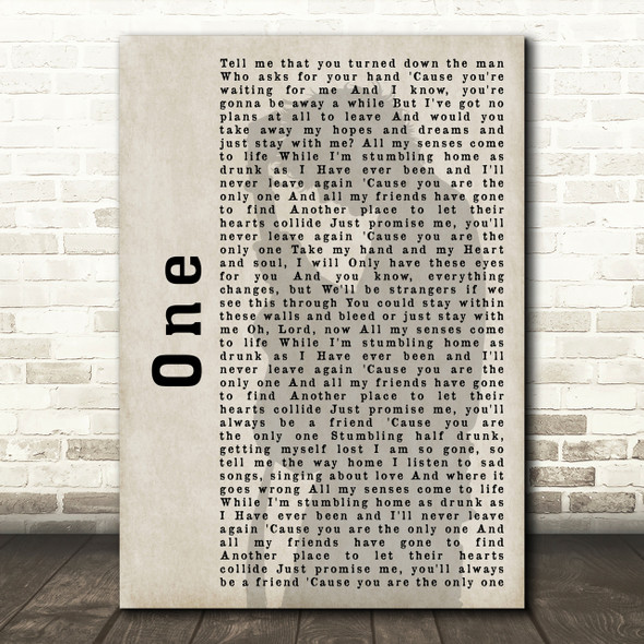 Ed Sheeran One Shadow Song Lyric Quote Print