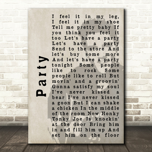 Elvis Presley Party Face Shadow Song Lyric Quote Print