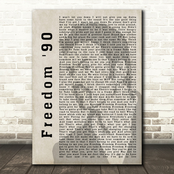 George Michael Freedom '90 Shadow Song Lyric Quote Print