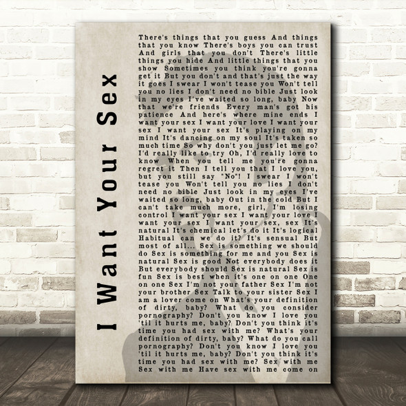 George Michael I Want Your Sex Shadow Song Lyric Quote Print