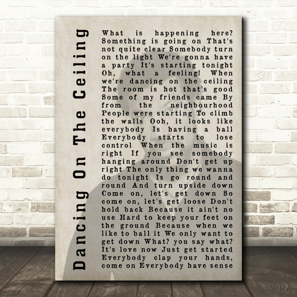 Lionel Richie Dancing On The Ceiling Shadow Song Lyric Quote Print