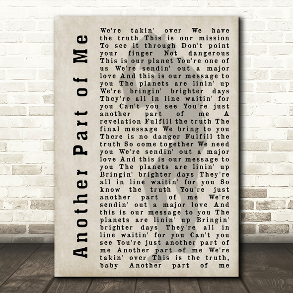 Michael Jackson Another Part of Me Shadow Song Lyric Quote Print