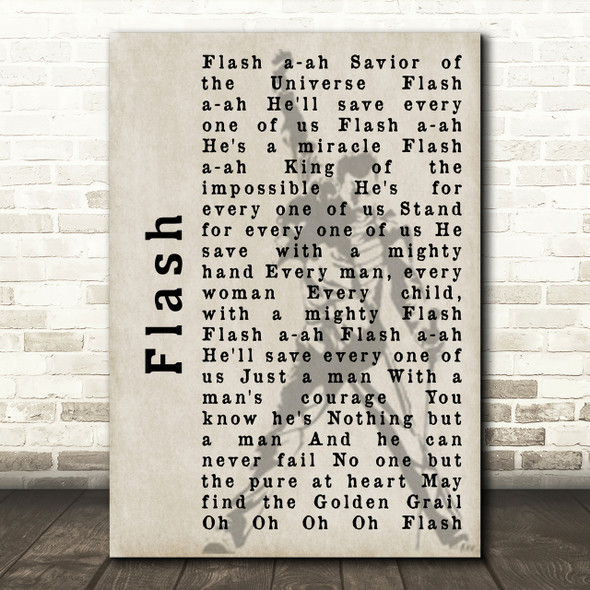 Queen Flash Freddie Mercury Silhouette Song Lyric Quote Print