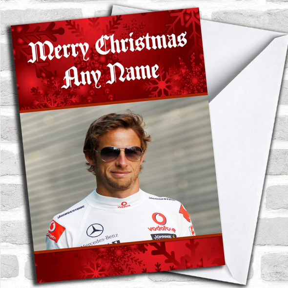 Jensen Button Formula   Personalized  Christmas Card