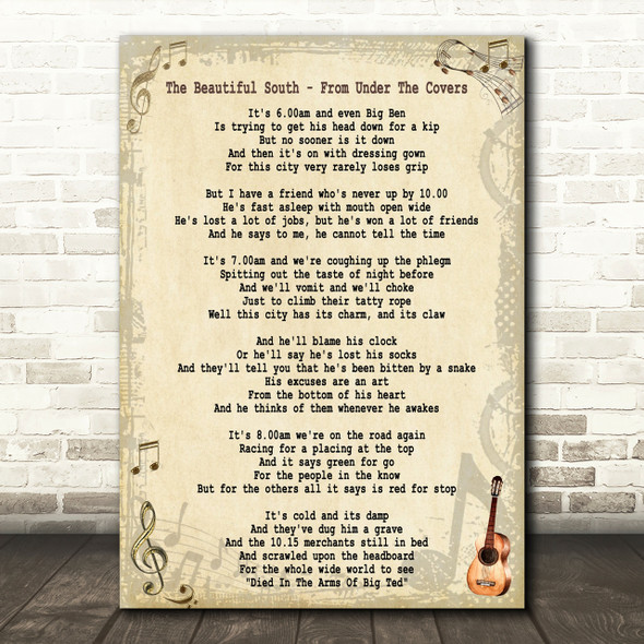 The Beautiful South From Under The Covers Song Lyric Quote Print