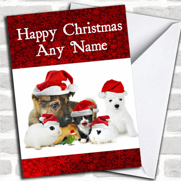 Animals Christmas Card Personalized