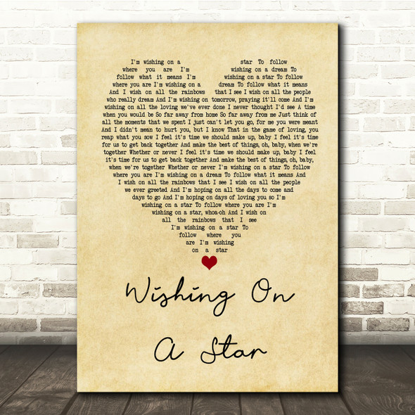Rose Royce Wishing On A Star Vintage Heart Song Lyric Quote Print