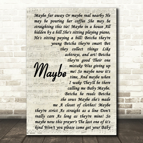 Annie Maybe Vintage Script Song Lyric Quote Print