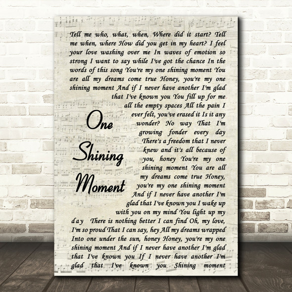 Diana Ross One Shining Moment Vintage Script Song Lyric Quote Print