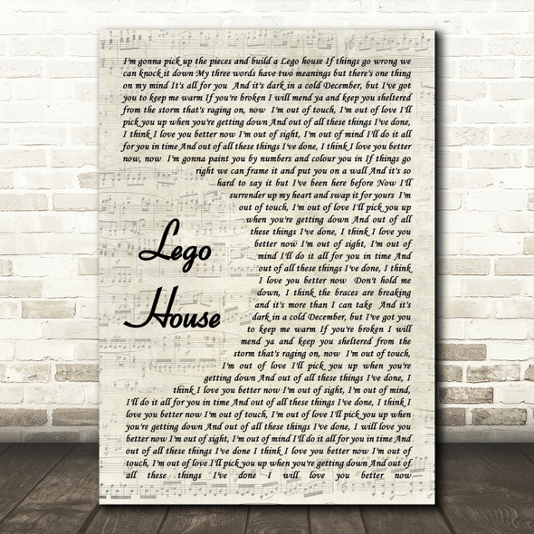 Ed Sheeran Lego House Quote Song Lyric Print
