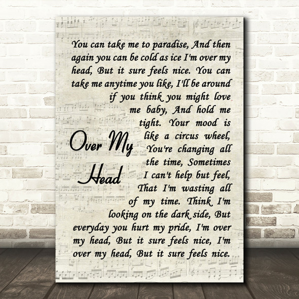 Fleetwood Mac Over My Head Quote Song Lyric Print