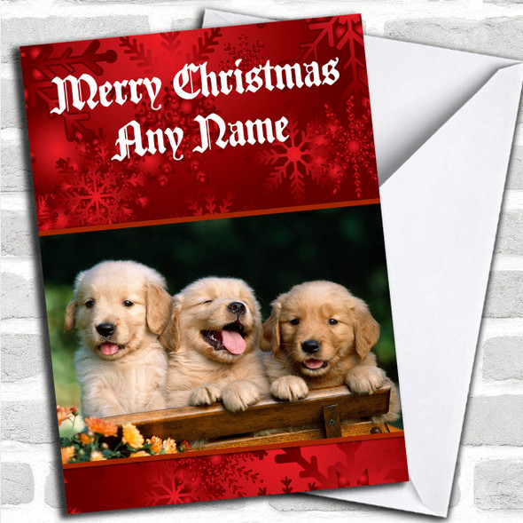 Little Puppy Dogs Personalized Christmas Card