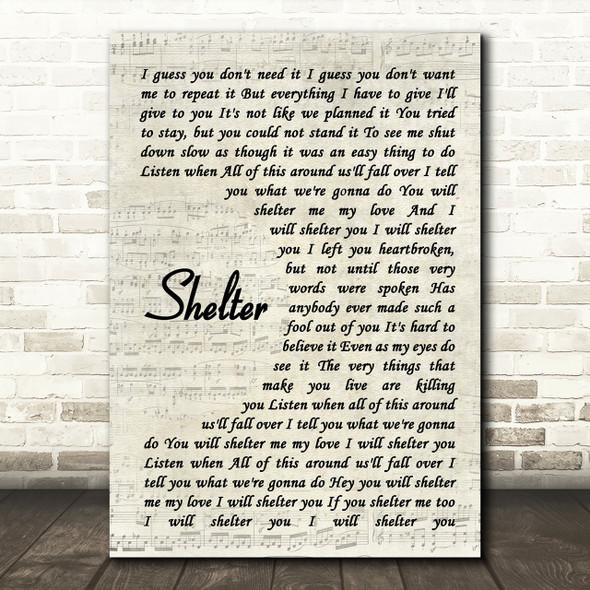 Ray LaMontagne Shelter Song Lyric Vintage Script Quote Print