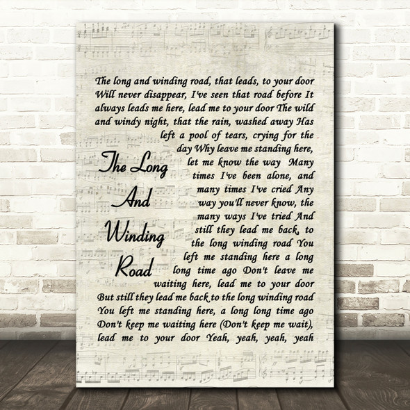 The Beatles The Long And Winding Road Quote Song Lyric Print