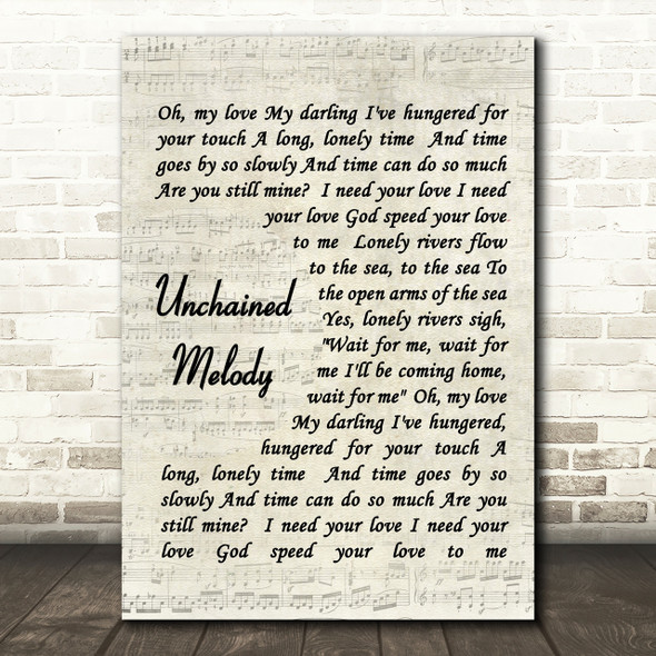 The Righteous Brothers Unchained Melody Quote Song Lyric Print