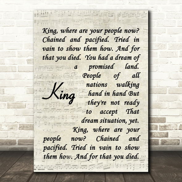 UB40 King Quote Song Lyric Print