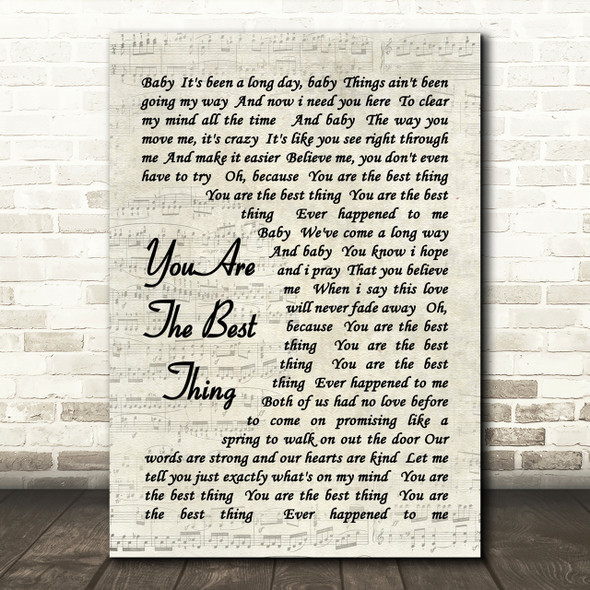 You Are The Best Thing Ray LaMontagne Song Lyric Vintage Script Quote Print