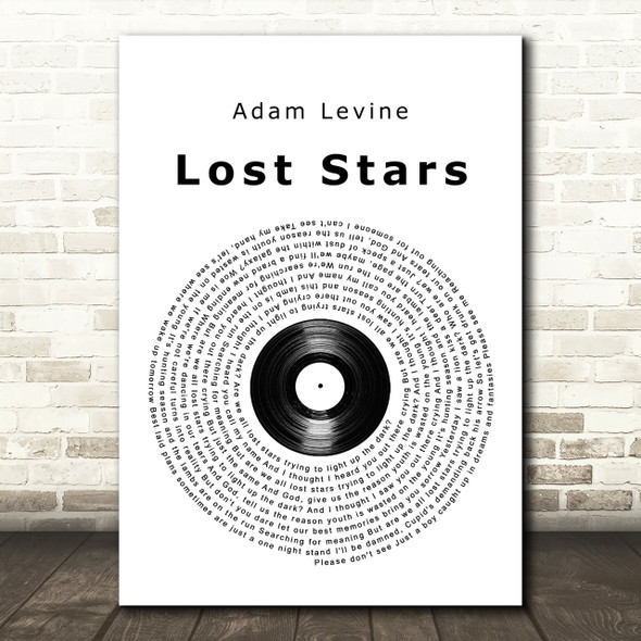 Adam Levine Lost Stars Vinyl Record Song Lyric Quote Print