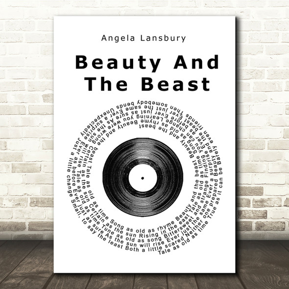 Angela Lansbury Beauty And The Beast Vinyl Record Song Lyric Quote Print
