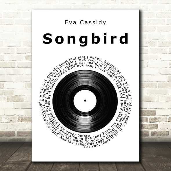 Eva Cassidy Songbird Vinyl Record Song Lyric Quote Print