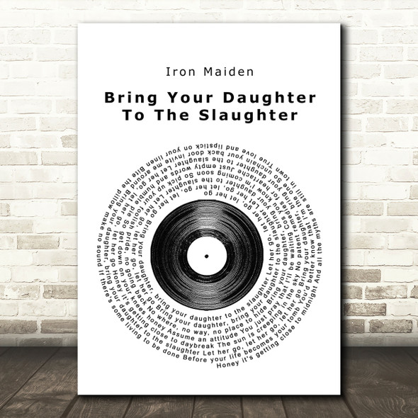 Iron Maiden Bring Your Daughter To The Slaughter Vinyl Record Song Lyric Print