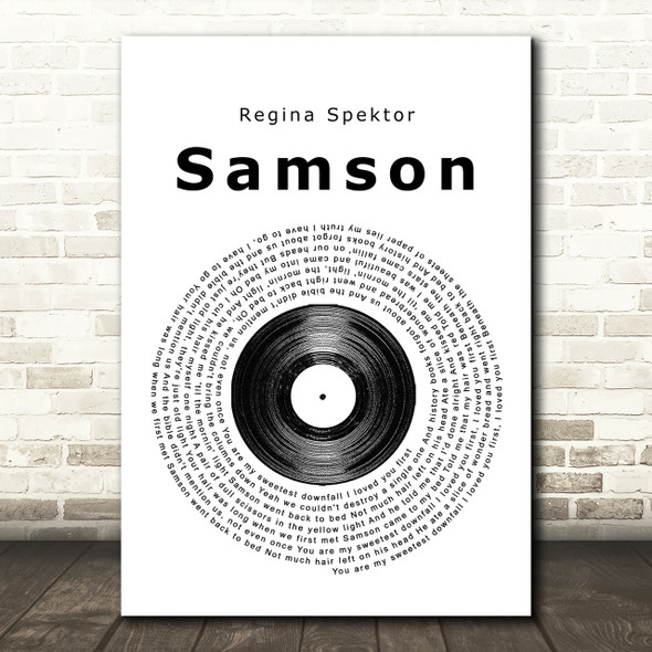 Regina Spektor Samson Vinyl Record Song Lyric Quote Print