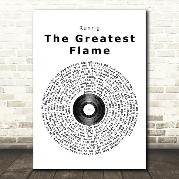 Runrig The Greatest Flame Vinyl Record Song Lyric Quote Print