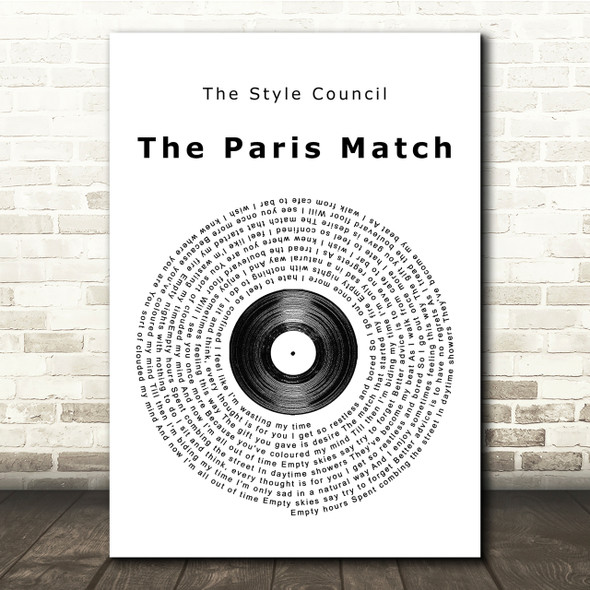 The Style Council The Paris Match Vinyl Record Song Lyric Quote Print