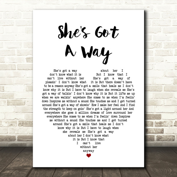 Billy Joel She's Got A Way Heart Song Lyric Quote Print