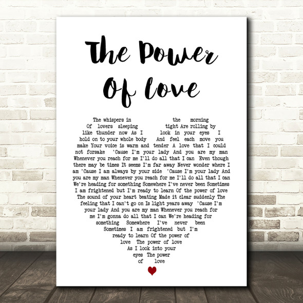Celine Dione The Power Of Love Heart Song Lyric Quote Print