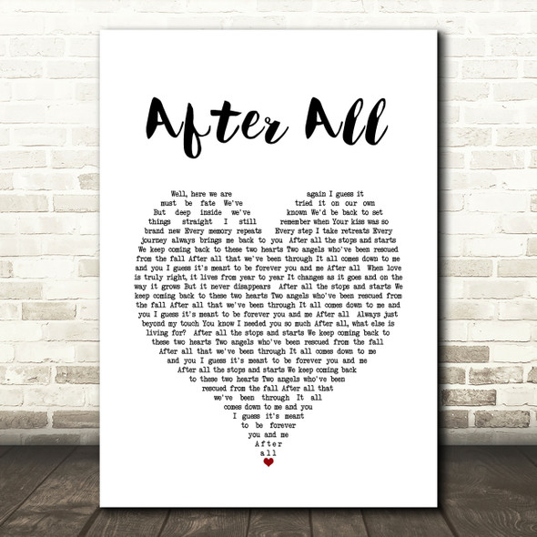 Cher After All Heart Song Lyric Quote Print