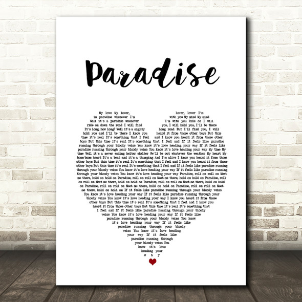 George Ezra Paradise Heart Song Lyric Quote Print