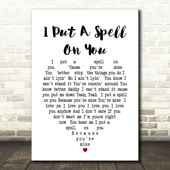 I Put A Spell On You Nina Simone Heart Song Lyric Quote Print