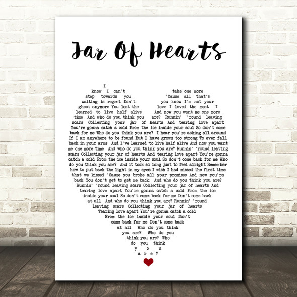 Jar Of Hearts Christina Perri Quote Song Lyric Heart Print