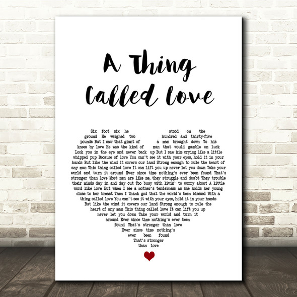 Johnny Cash A Thing Called Love White Heart Song Lyric Quote Print