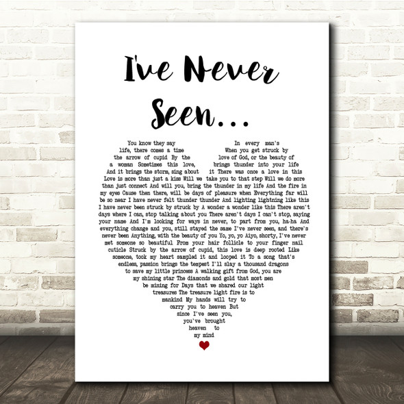 RZA feat. Xavier Naidoo I've Never Seen White Heart Song Lyric Quote Print