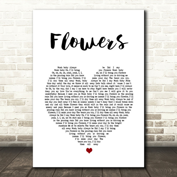 Sweet Female Attitude Flowers Heart Song Lyric Quote Print