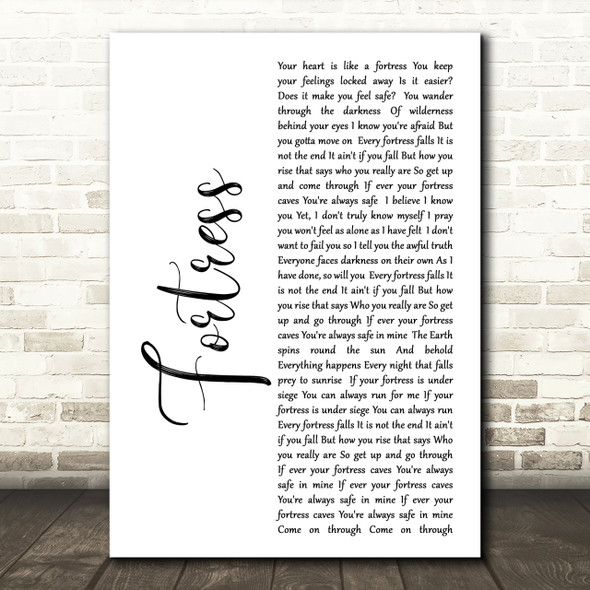 Queens of the Stone Age Fortress White Script Song Lyric Quote Print