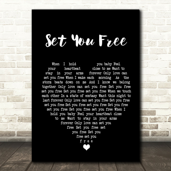 N-Trance Set You Free Black Heart Song Lyric Print