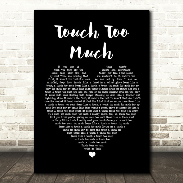 ACDC Touch Too Much Black Heart Song Lyric Print