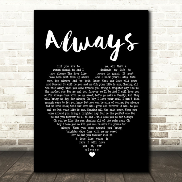 Atlantic Star Always Black Heart Song Lyric Print