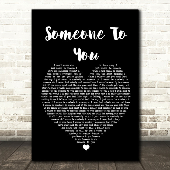 BANNERS Someone To You Black Heart Song Lyric Print