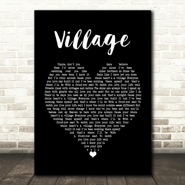 Cam Village Black Heart Song Lyric Print