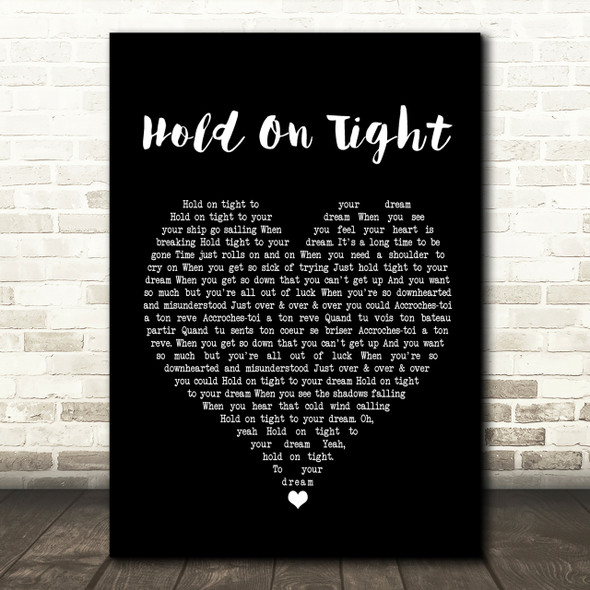 Electric Light Orchestra Hold On Tight Black Heart Song Lyric Print