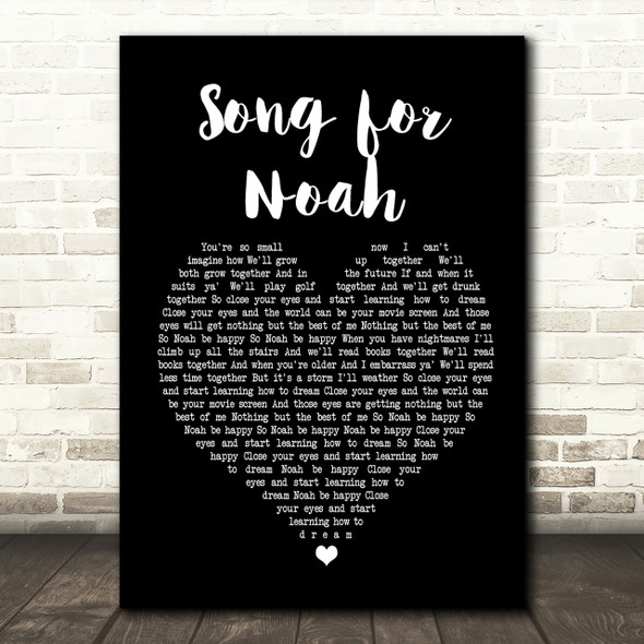 Frank Hamilton Song for Noah Black Heart Song Lyric Print